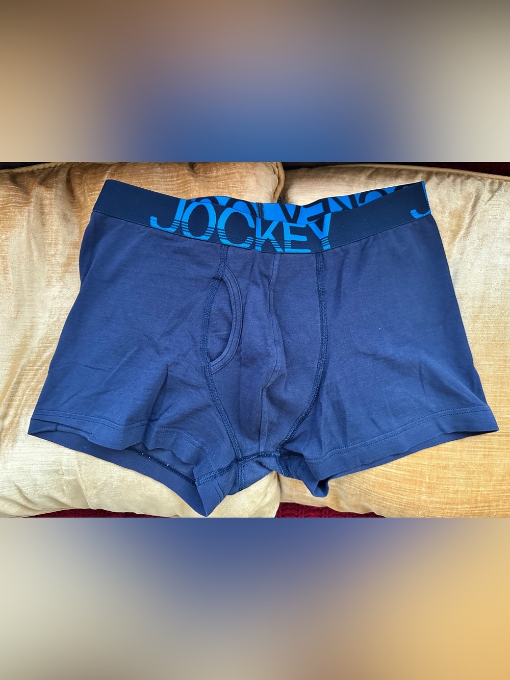 Jockey Navy Boxer Briefs with Blue Logo Waistband